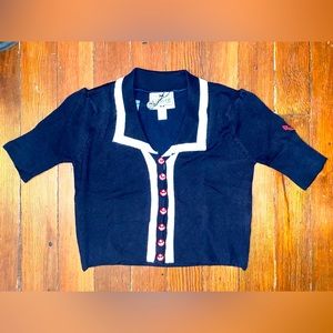 Collectif Sailor Navy Crop Cardigan
